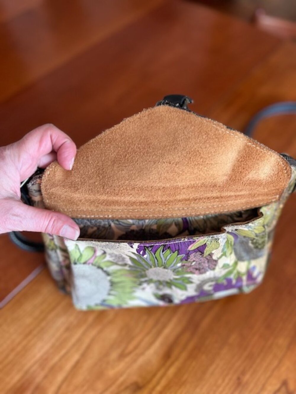 Patricia Nash Avellino Floral Leather Crossbody Bag Buckle Purse - Picture 4 of 15